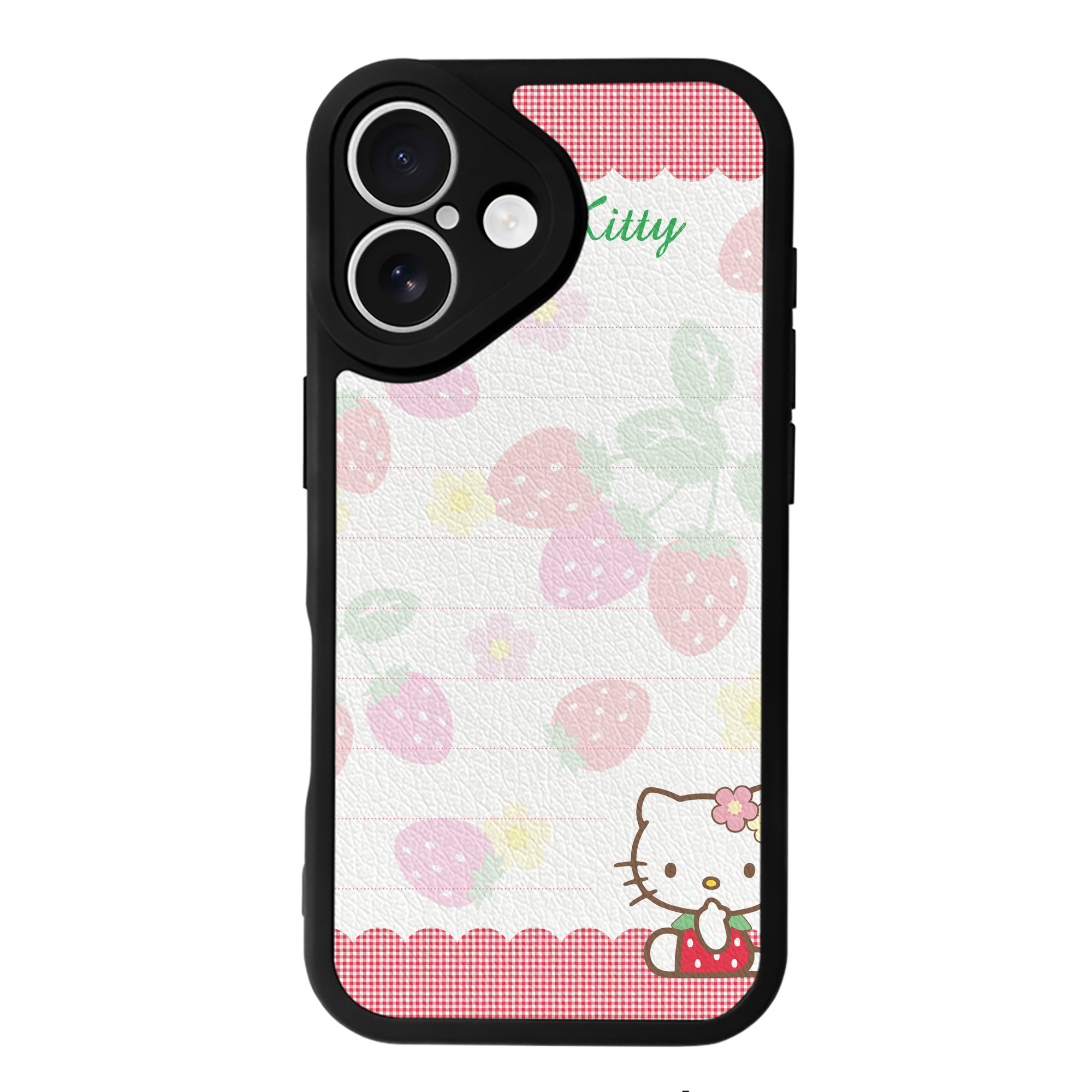 （画像用） Hello Kitty ハローキティ 【iPhone 16シリーズ対応】シリコンスマホケース（レザー調） 材質：シリコン